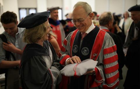 President L. Rafael Reif with former MIT President Susan Hockfield