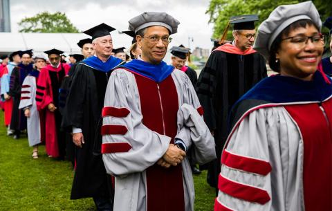 MIT faculty enter Killian Court in procession