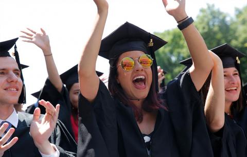 Graduate cheering