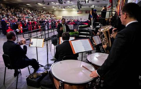 Band plays the procession music