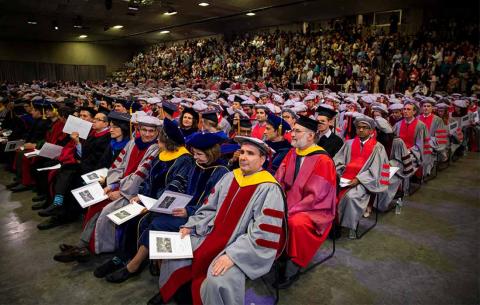 PhD candidates seated