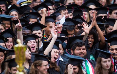 Image of graduates in the audience at the Special Ceremony for the Classes of 2020 and 2021